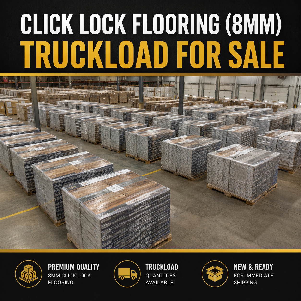 Click Lock Flooring (8mm) truckload for sale